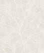 Avena Branches wallpaper in Soft Cream with tonal botanical branch silhouette