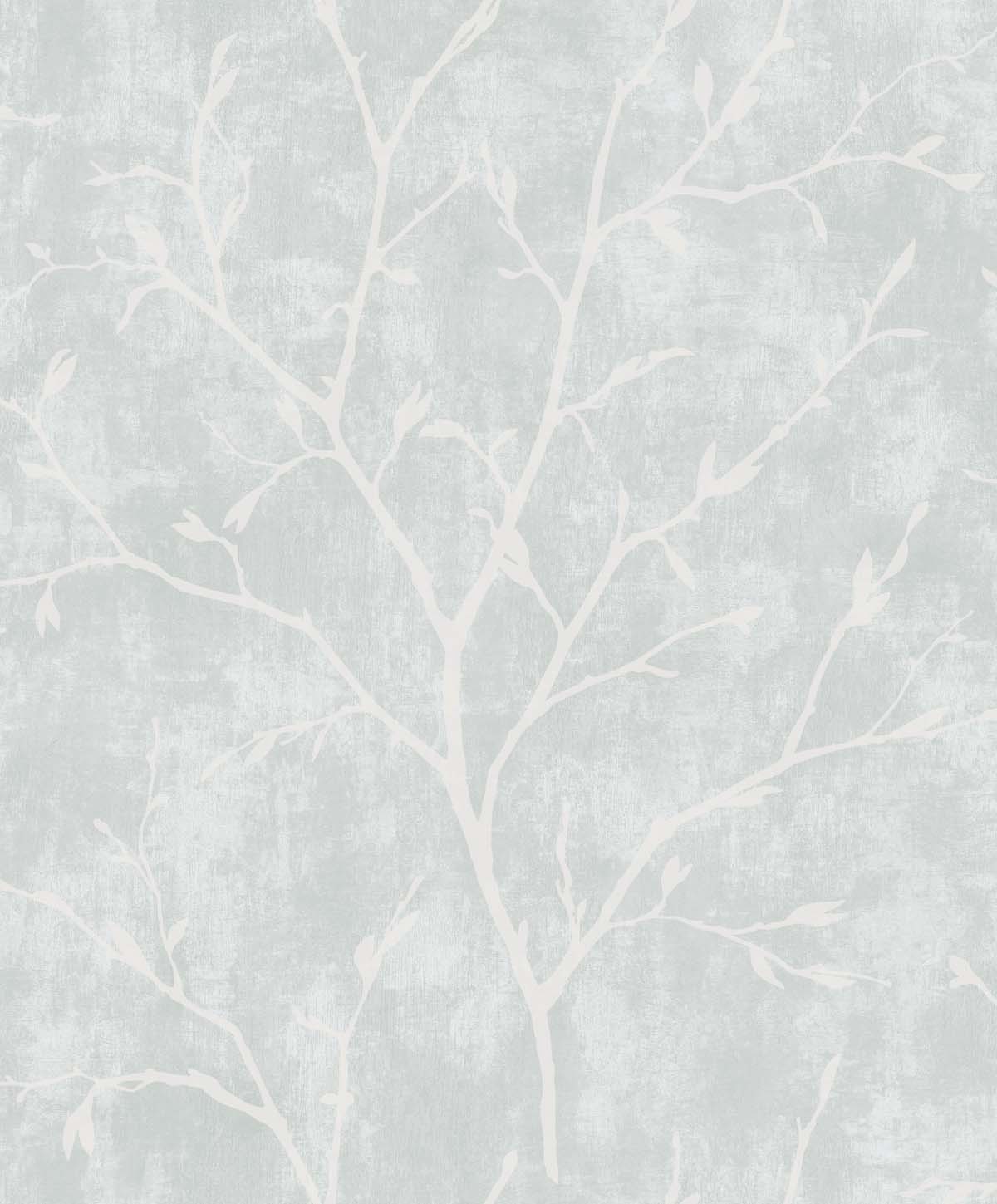 Avena Branches wallpaper in Winter Grey with tonal botanical branch silhouette on a textured ground.