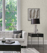 Seaweed Beaded Branches Whites & Off-Whites by White Heron Botanical Metallic Glass Beaded Wallpaper – Seabrook Designs EW10605