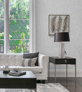 Seaweed Beaded Branches Grey by White Heron Metallic Glass Beaded Botanical Wallpaper – Seabrook Designs EW10608