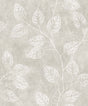 Branch Trail Silhouette grey taupe botanical wallpaper with leaf and branch silhouettes