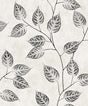 Branch Trail Silhouette botanical wallpaper in black on off-white background