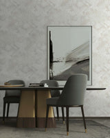 Marsh Cranes Daylight Grey by White Heron Metallic Crane & Floral Wallpaper – Seabrook Designs EW11010