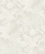 Marsh Cranes wallpaper in Daylight grey with metallic finish featuring cranes and marsh florals