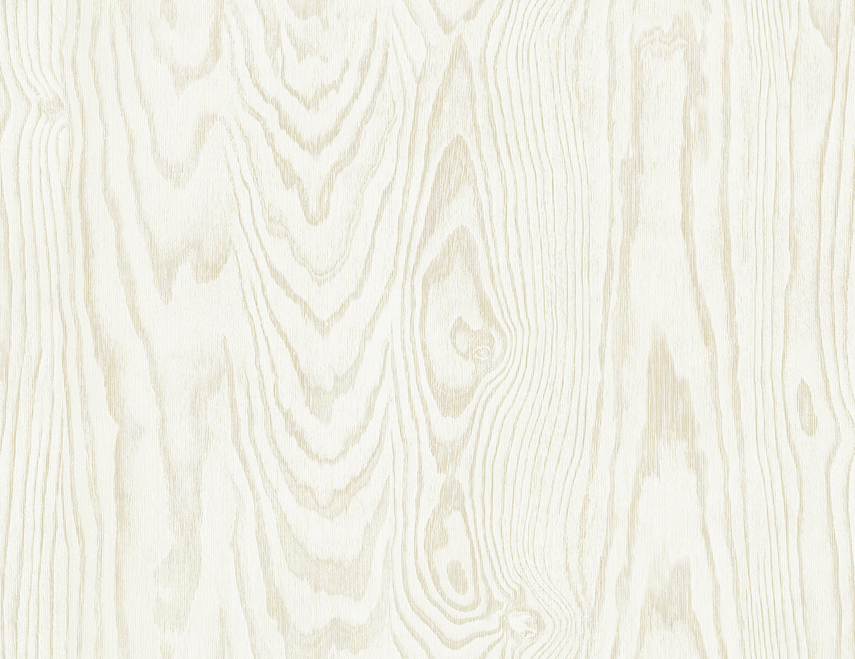 Kyoto Faux Woodgrain wallpaper in Washed Grain with a light beige faux woodgrain pattern.