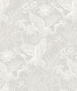 White Heron Floral wallpaper in Heron Neutral grey with herons and flowers