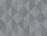 Diamond Inlay Charcoal Grass geometric diamond pattern wallpaper in grey tones