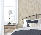 Diamond Inlay Sandy by White Heron Geometric Vinyl Wallpaper – Seabrook Designs EW11705
