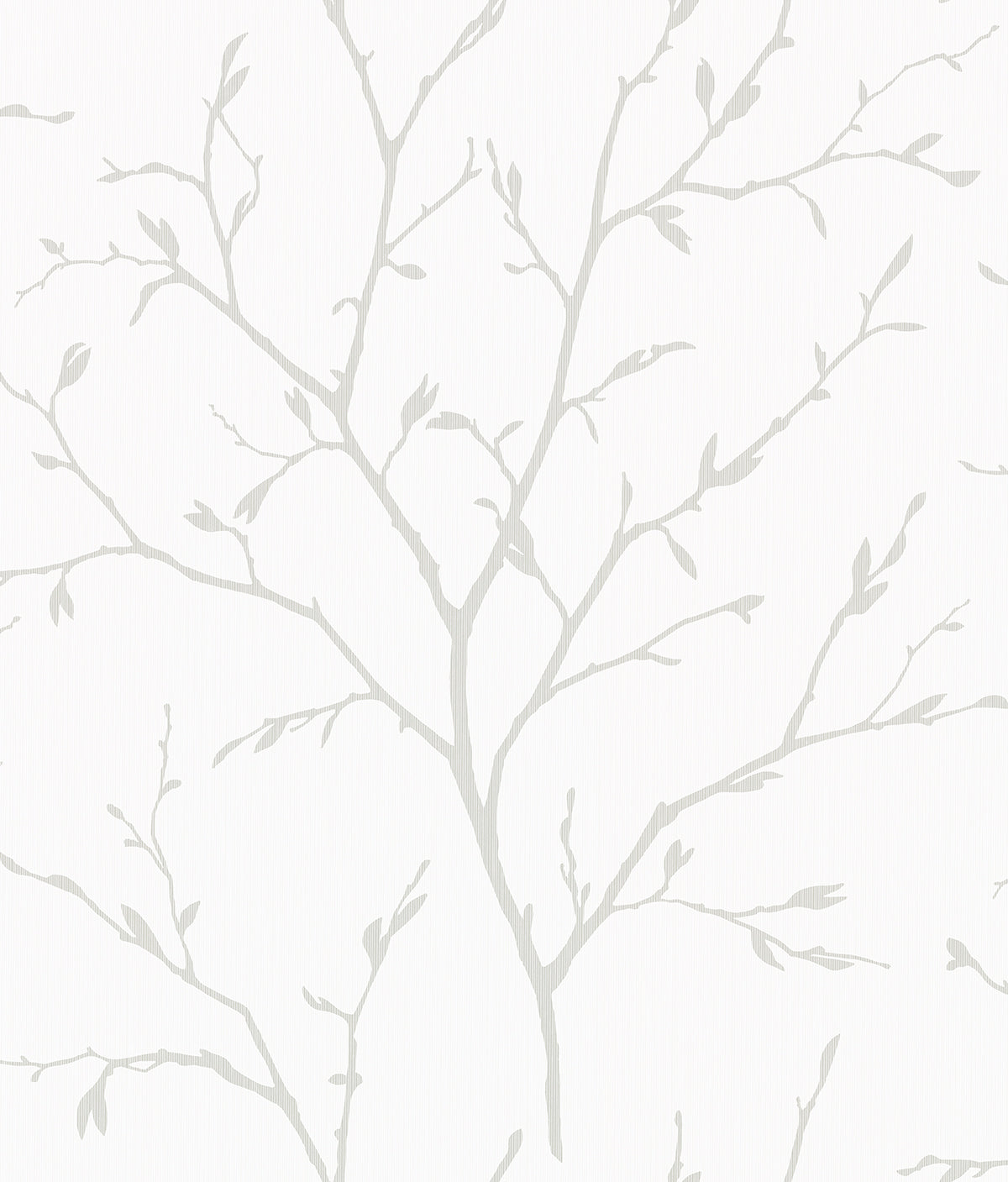 Branching Out wallpaper in Winter Grey with delicate branching botanical motif on an off-white ground