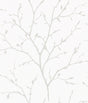 Branching Out wallpaper in Winter Grey with delicate branching botanical motif on an off-white ground