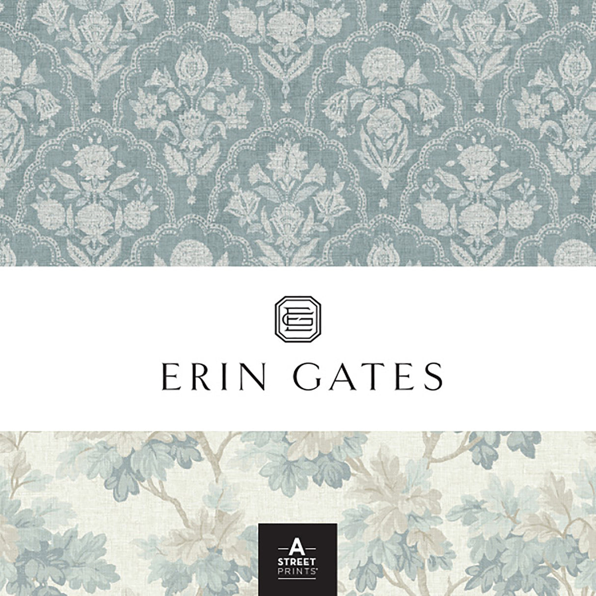 Oakcliff Blue by Erin Gates Leaf Trail Non Woven Wallpaper – A-Street Prints AST6354
