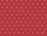 Petite Feuille Sprig wallpaper in Antique Ruby with small ivory fleur-de-lis motif