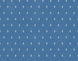 Denim blue matte nonwoven wallpaper with small white sprig motif