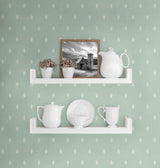 Petite Feuille Sprig Minty Meadow by French Country Sprig Wallpaper – Seabrook Designs FC60612
