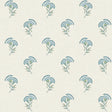 Lotus Branch Floral wallpaper pattern in Blue Bell & Herb