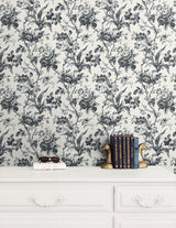 En Rose Poppy Seed by French Country Floral Wallpaper – Seabrook Designs FC61200