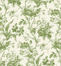 En Rose Pomme green floral country wallpaper pattern by Seabrook Designs