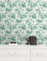 En Rose Minty Meadow by French Country Floral Wallpaper – Seabrook Designs FC61214