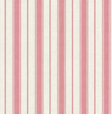 Eliott Linen Stripe wallpaper in Cranberry with red vertical stripes on a linen-look neutral ground
