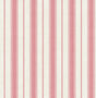 Eliott Linen Stripe wallpaper in Cranberry with red vertical stripes on a linen-look neutral ground