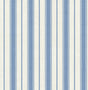 Blue and off-white linen-textured vertical stripe wallpaper