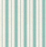 Mint green and off-white linen-look striped wallpaper pattern