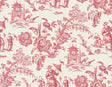 Colette Chinoiserie wallpaper in Antique Ruby (red chinoiserie toile scene)