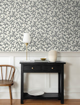 Corail Poppy Seed by French Country Botanical Trail Wallpaper – Seabrook Designs FC62100