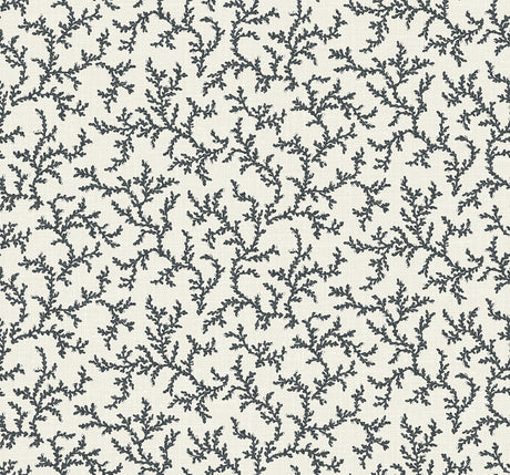 Corail wallpaper in Poppy Seed colorway with small botanical branch trail pattern.