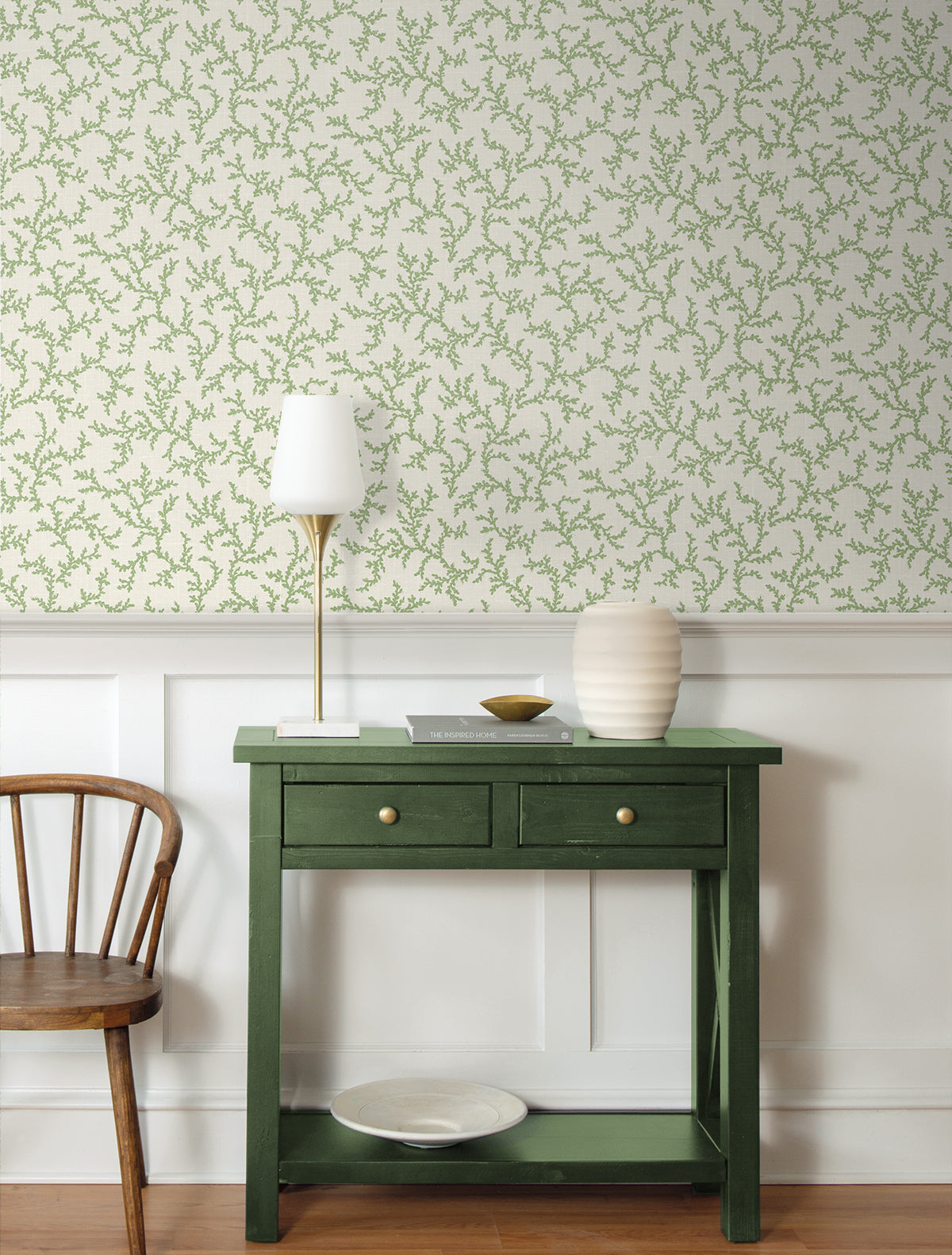 Corail Herb by French Country Botanical Wallpaper – Seabrook Designs FC62104