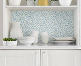 Cossette Bleu Bisque by French Country Botanical Vine Wallpaper – Seabrook Designs FC62202