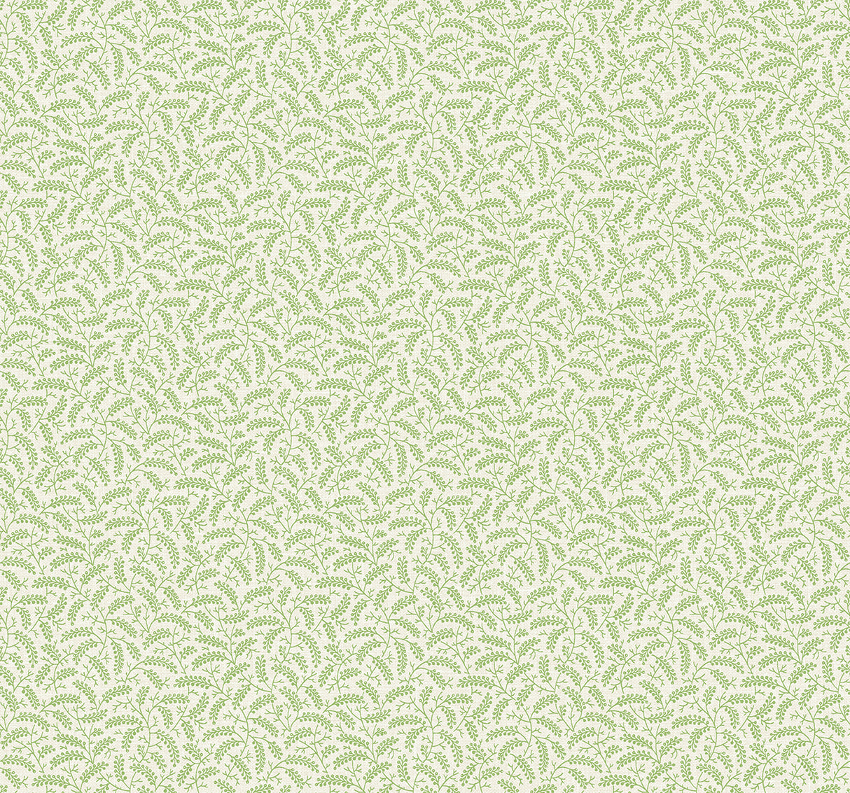 Cossette botanical vine wallpaper in green on an off-white ground