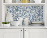 Cossette Denim Wash by French Country Botanical Wallpaper – Seabrook Designs FC62212