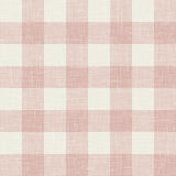 Bebe Gingham wallpaper in Rustic Rouge pink and off-white check pattern