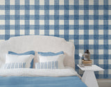 Bebe Gingham Denim Wash by French Country Gingham Wallpaper – Seabrook Designs FC62302