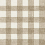 Bebe Gingham wallpaper in Driftwood colorway (large-scale gingham plaid).