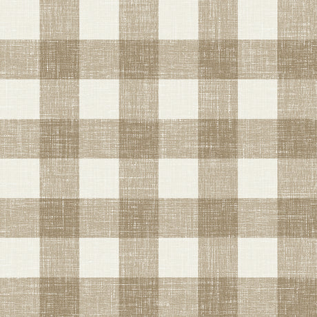 Bebe Gingham wallpaper in Driftwood colorway (large-scale gingham plaid).