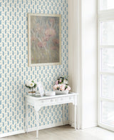 Maia Paisley Bleu Bisque by French Country Botanical Paisley Wallpaper – Seabrook Designs FC62402