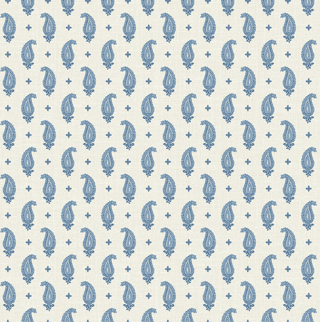 Maia Paisley wallpaper in French Blue