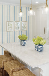 Andree Stripe French Blue & Denim Wash by French Country Stripe Wallpaper – Seabrook Designs FC62502