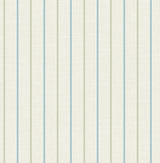 Andree Stripe wallpaper in French Blue & Pomme with narrow blue and green vertical stripes on a light textured ground.