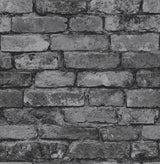 Davis Charcoal Rustic Brick Wallpaper by Fine Decor