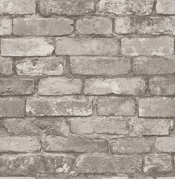 Davis Light Grey Rustic Brick Wallpaper – Fine Decor FD31286