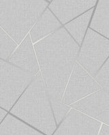 Quartz Silver Fractal Glam Geometric Wallpaper - Fine Decor FD42280