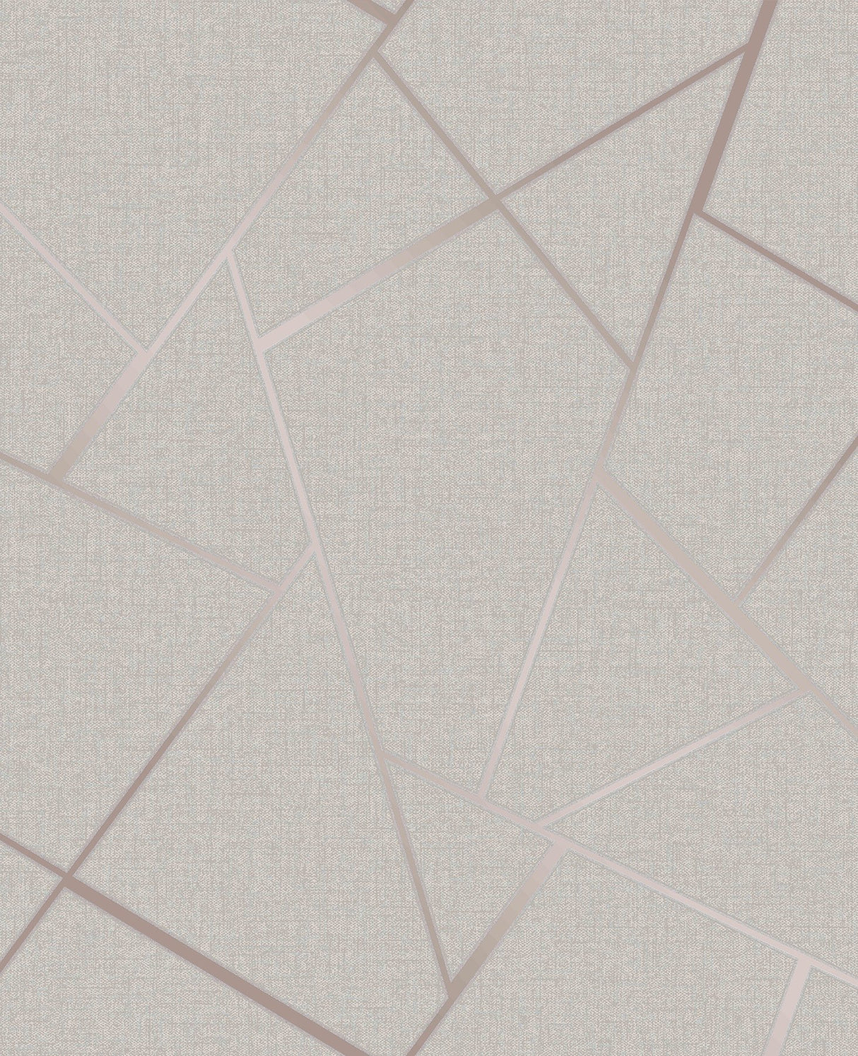 Quartz Rose Gold Fractal Wallpaper with Metallic Geometric Glam - Fine Decor FD42282