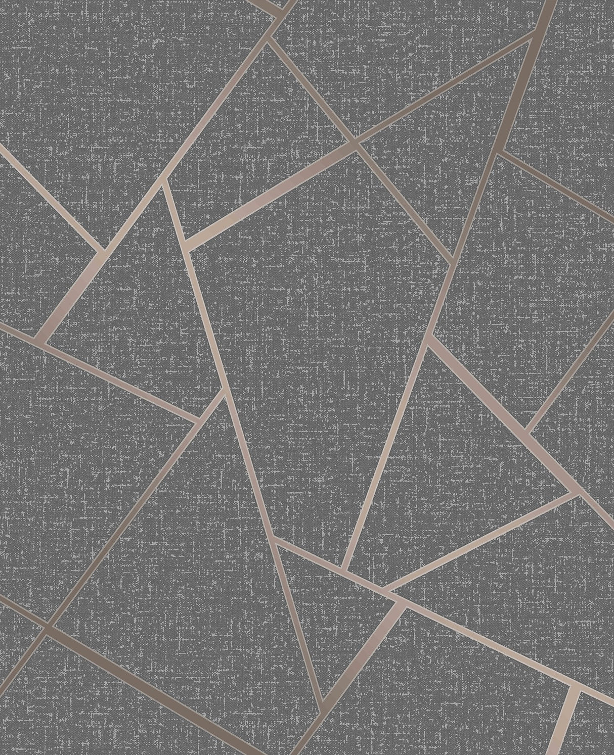 Quartz Copper Fractal Wallpaper with Glam Abstract Geometric Pattern - Fine Decor FD42283
