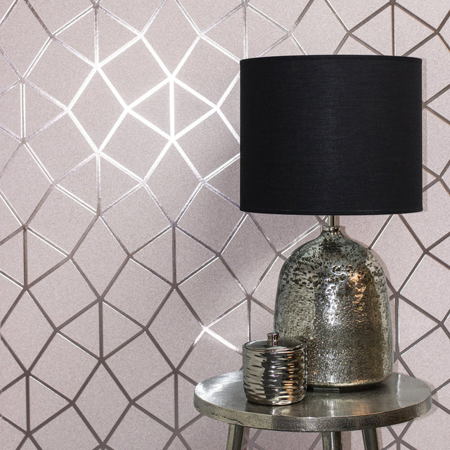 Stella Blush Geo Trellis Wallpaper