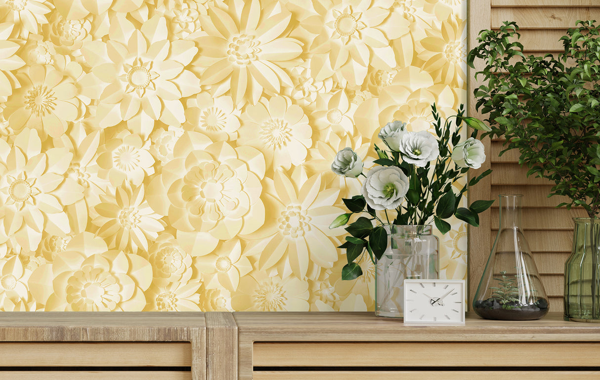 Dacre Yellow by Fine Decor Floral Wallpaper – Brewster Home Fashions FD42597