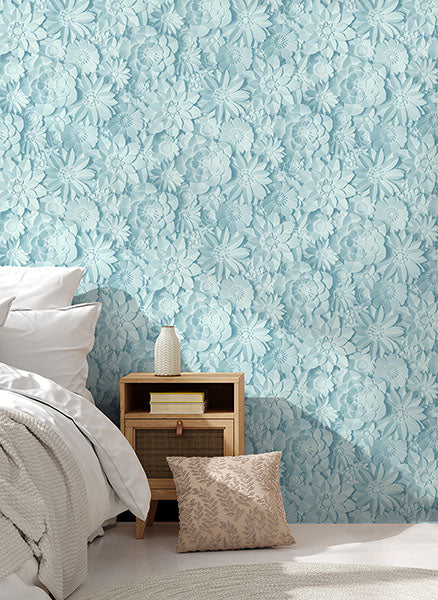 Dacre Light Blue by Fine Decor Floral Wallpaper – Brewster Home Fashions FD42598