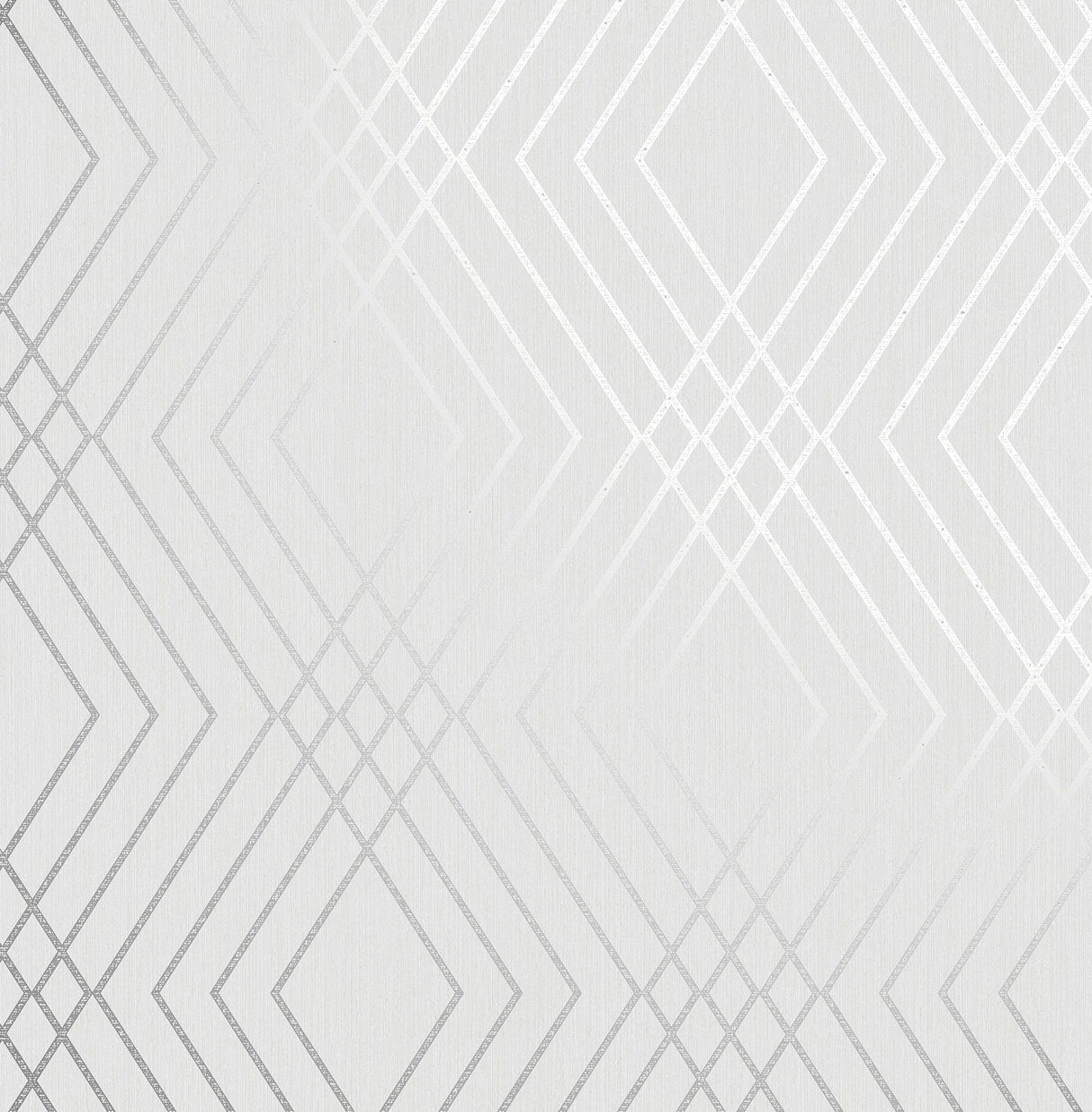 Shard Silver Trellis Wallpaper with Metallic Geometric Trellis - Fine Decor FD42603